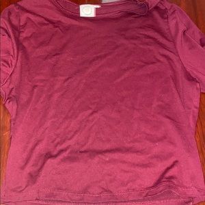 long sleeve burgundy shirt